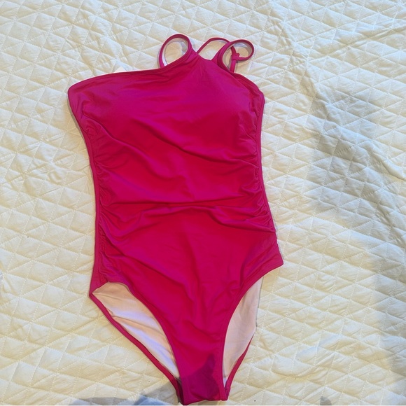 Holipick One Shoulder Tummy control Swimsuit-pink Size L - Picture 4 of 7